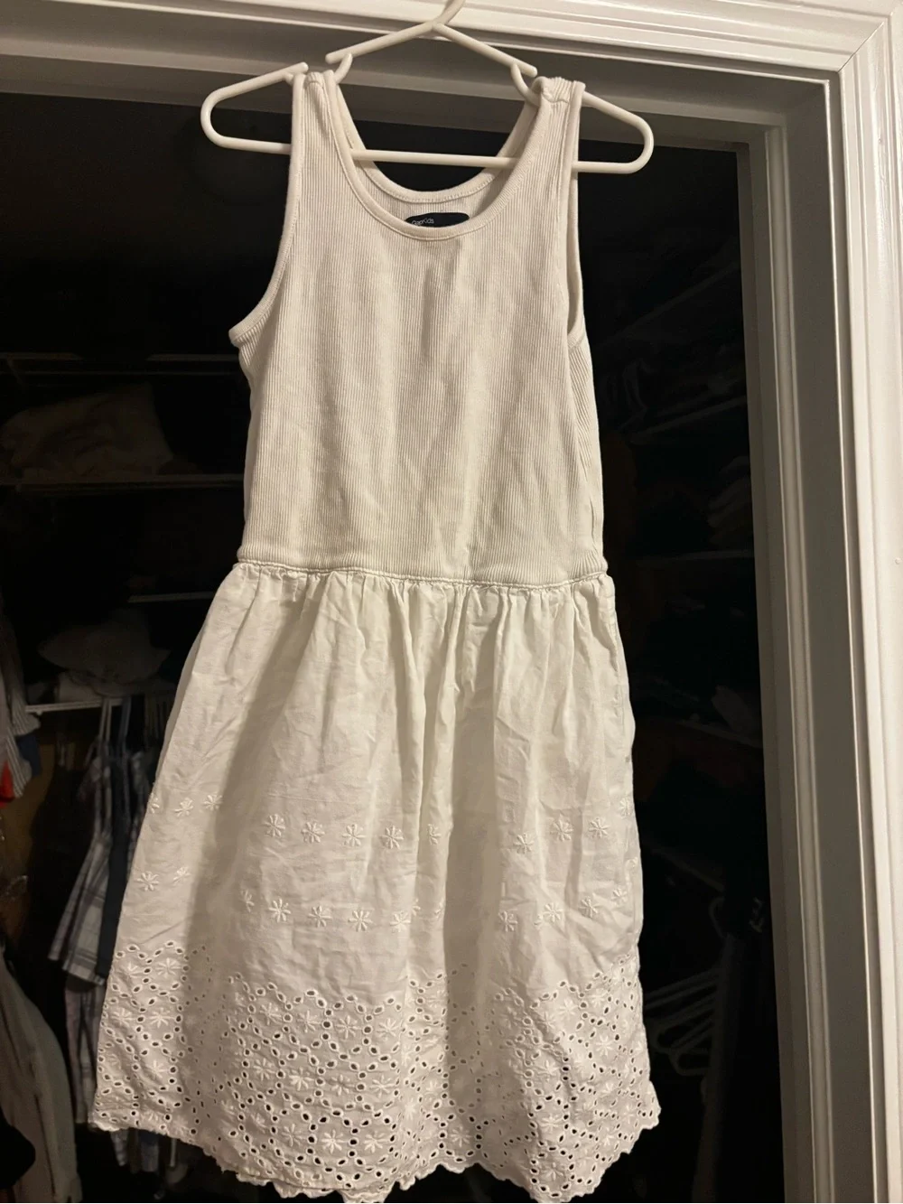 GAP White Eyelet Tank Dress for Girls